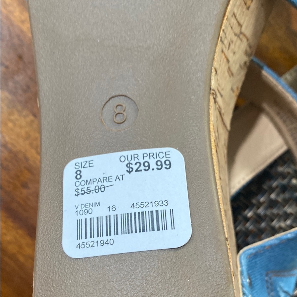 Women's Blue Denim Wedge Sandals